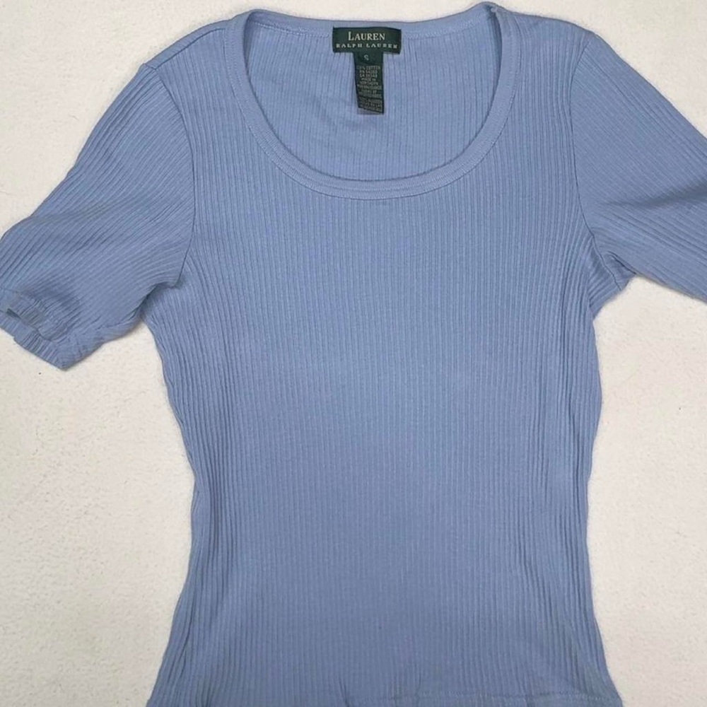 Ralph Lauren Women's Soft Blue Short Sleeve Tee